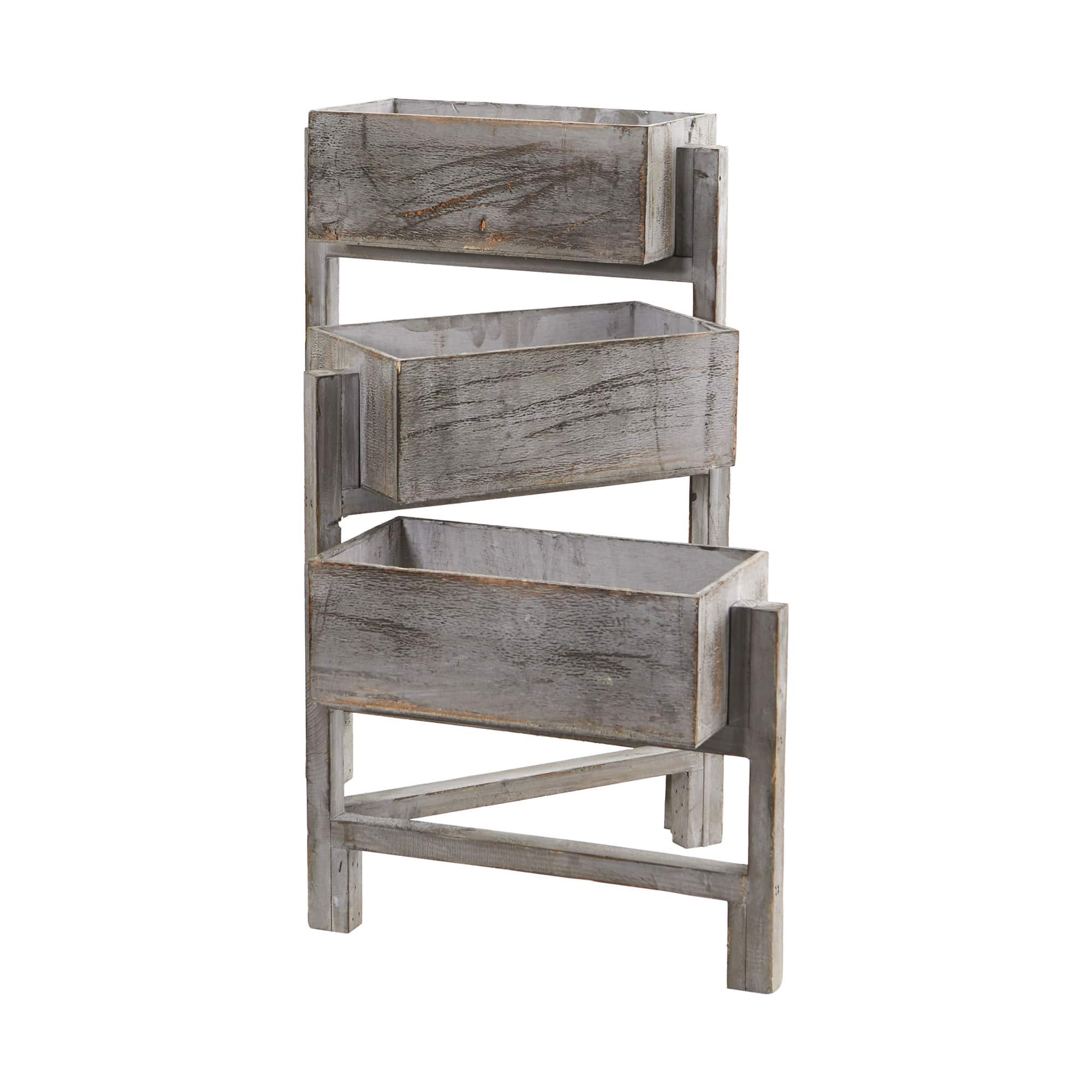 3.5ft. Gray Washed Expandable Decorative Planter